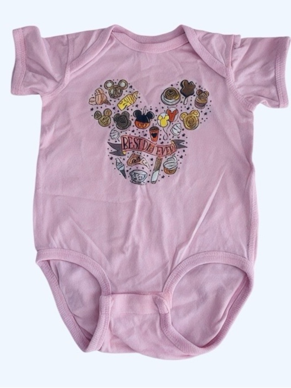 NWOT Mickey Mouse 'Best Day Ever' Disneyland Disney World Trip Onesie Bodysuit